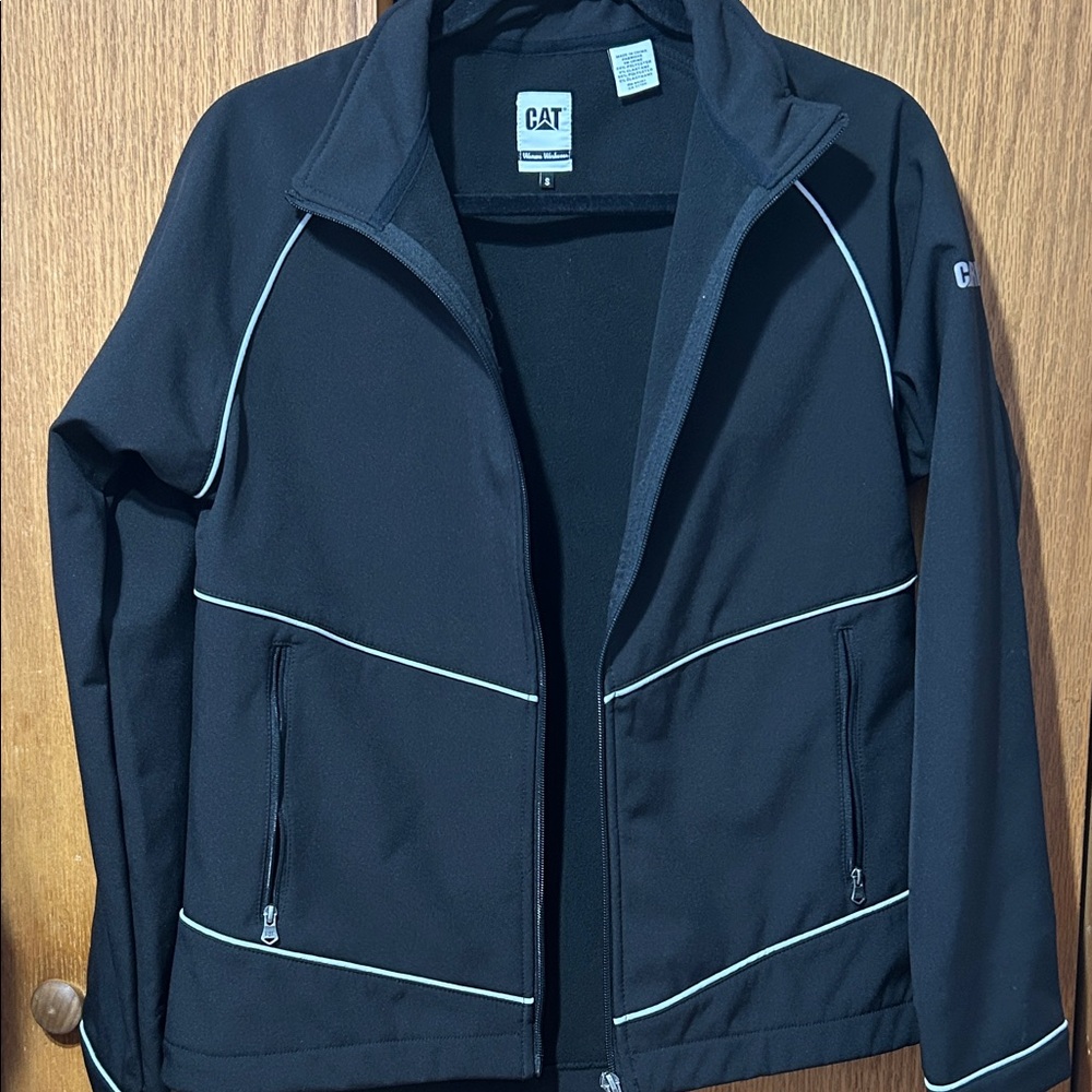 Caterpillar Black Utility Jacket with reflective grey trim